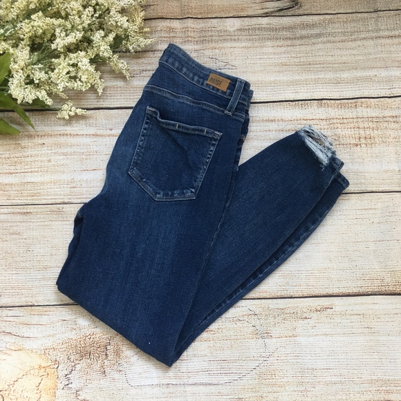 PAIGE Denim - Paige Hoxton Crop jeans in addler wash distressed